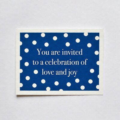 Blue Polka Dot Love Joy Invitation