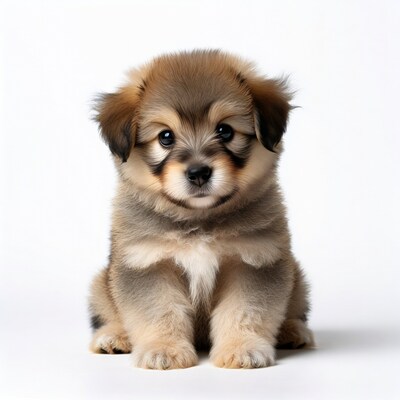 Fluffy Pomeranian Puppy Sitting