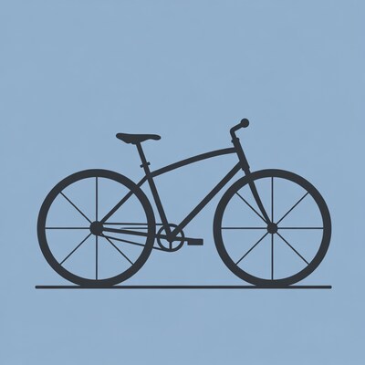 Black silhouette bicycle illustration