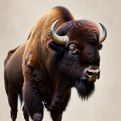 Majestic Bison with Large Horns