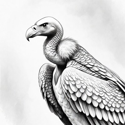 White-backed vulture illustration