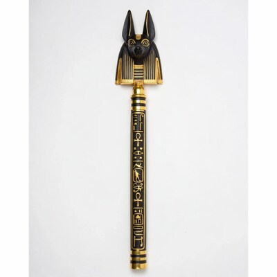 Anubis Scepter with Hieroglyphs