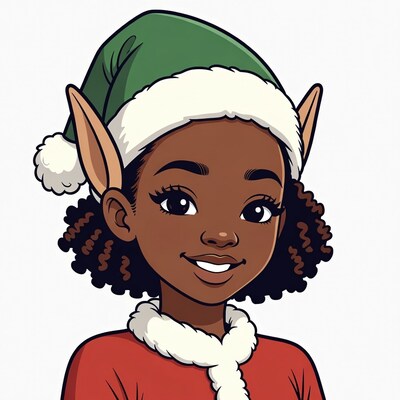 Smiling African-American elf girl