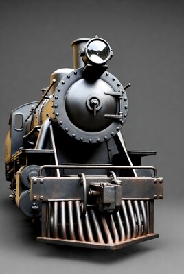 Vintage Steam Locomotive Front View