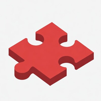 Red puzzle piece illustration