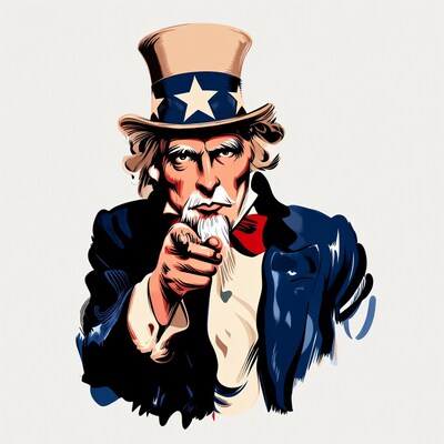 Uncle Sam pointing finger illustration