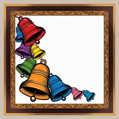 Colorful Bells in Ornate Frame