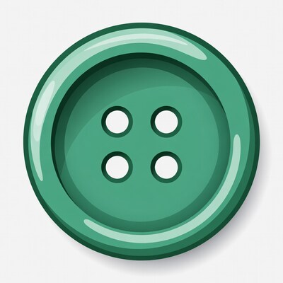 Green four-hole button