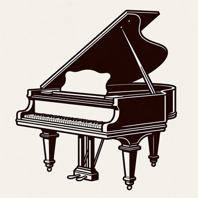 Grand Piano Silhouette Illustration