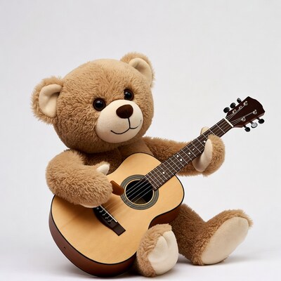Teddy bear playing guitar