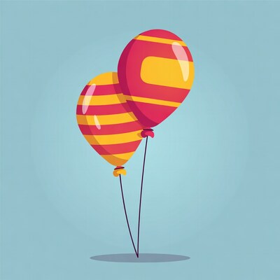 Red and yellow striped balloons
