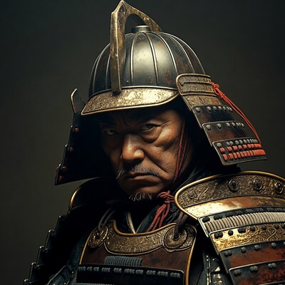 Samurai warrior in ornate armor