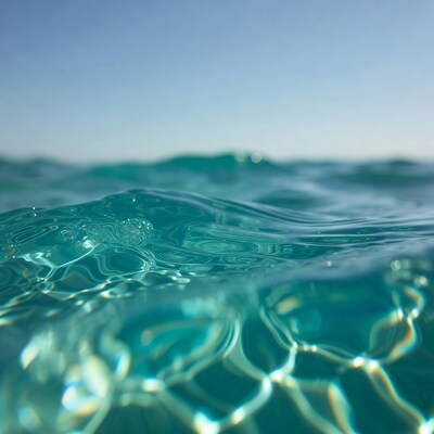 Turquoise Ocean Waves Close-Up