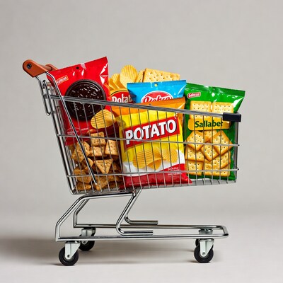 Shopping Cart Full of Snacks