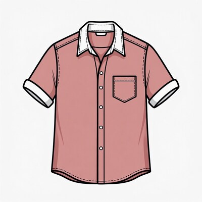 Pink Short Sleeve Shirt Illustration