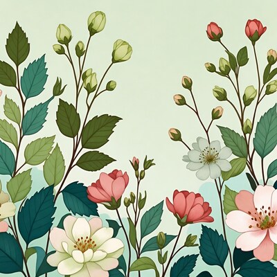 Pink and White Flower Illustration
