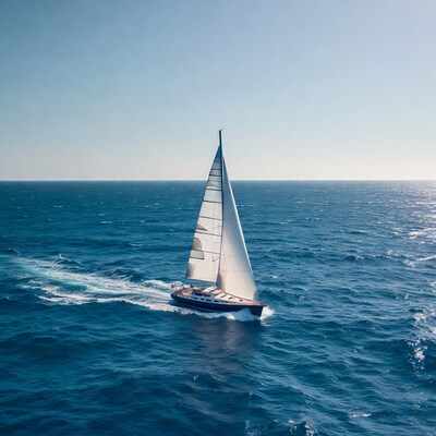 Sailboat sailing on ocean