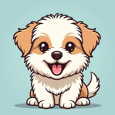 Cute Shih Tzu puppy smiling