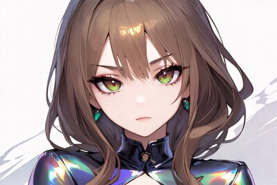 Anime girl with green eyes