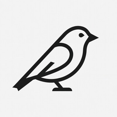 Black line art bird
