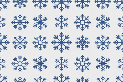 Blue Snowflake Line Art Pattern
