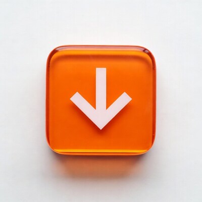 Orange Down Arrow Button
