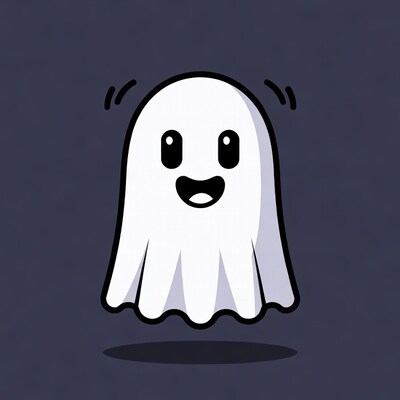 Cute smiling ghost illustration