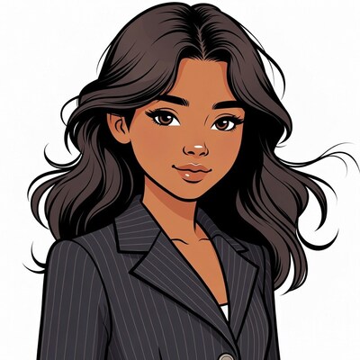 Beautiful woman in pinstripe suit illustration