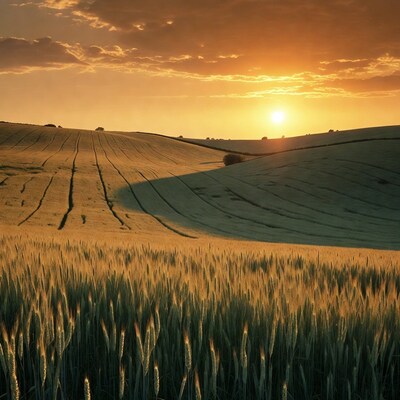Golden Wheat Field at Sunset