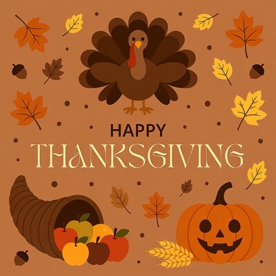 Happy Thanksgiving Clipart Illustration