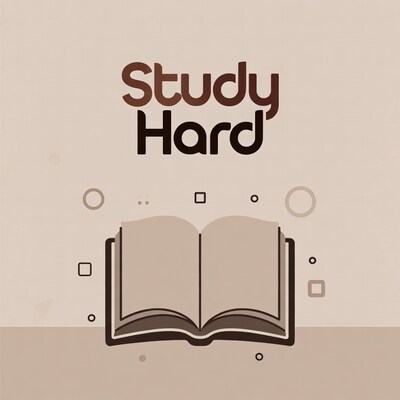 Study Hard Open Book Illustration