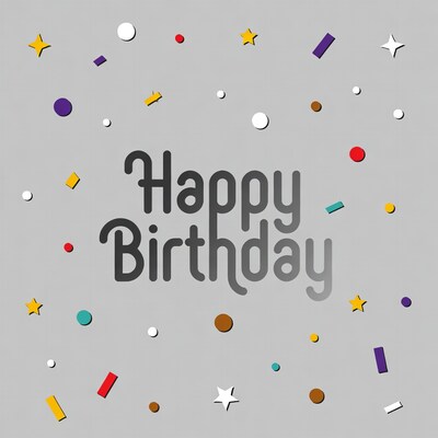 Happy Birthday with Colorful Confetti