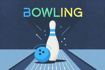 Bowling Ball Striking Pin Illustration