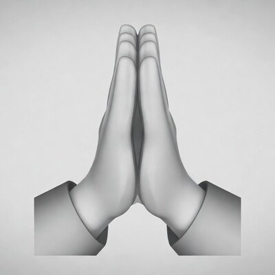 Praying hands in namaste gesture