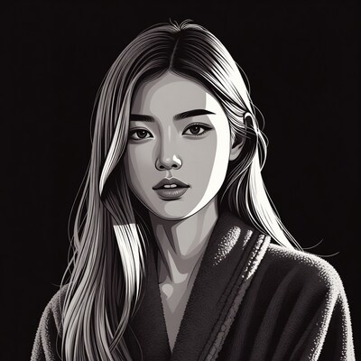 Asian woman in robe portrait