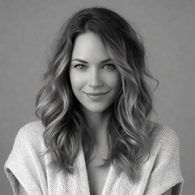 Smiling woman with wavy hair