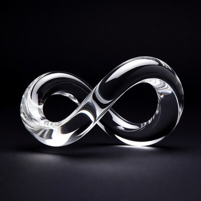 Crystal Infinity Symbol on Black