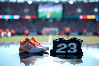 Adidas orange sneakers black soccer jersey
