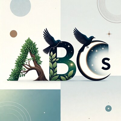 ABC Letters with Trees Birds Moon