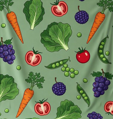 Colorful Vegetables Seamless Pattern Illustration