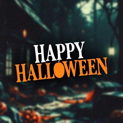 Happy Halloween Text with Pumpkins
