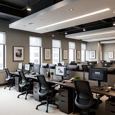 Modern Empty Office Cubicles