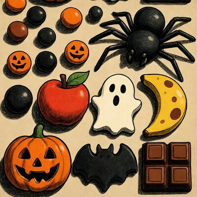 Halloween Candy Clipart Illustration