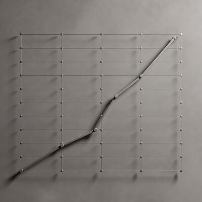 3D upward trend graph