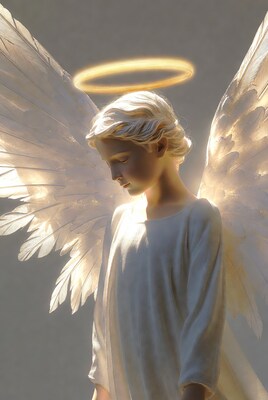 Angel boy with wings and halo