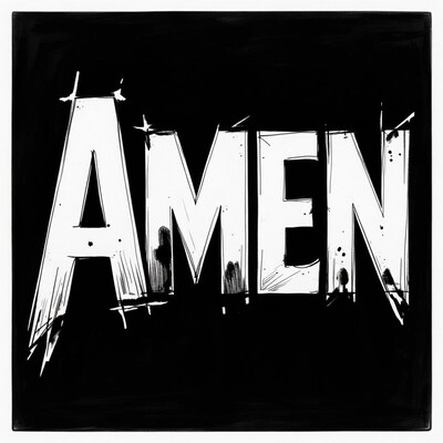 Amen Illustration on Black Background