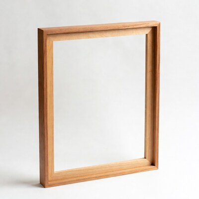 Empty wooden picture frame