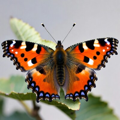 Red Admiral Butterfly on Leaf