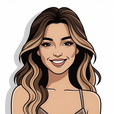 Smiling woman with balayage hair