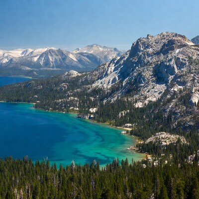 Turquoise Lake and Snowy Mountains